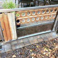 reclaimed airport and diamond plate panel