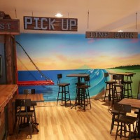 pickup-bar and signs-wood-faux-metal-letters