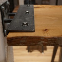 SF Coffee custom brackets for floating table